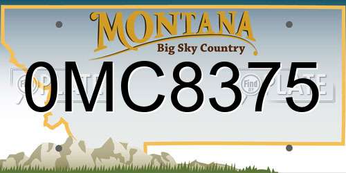 0MC8375 Montana License Plate