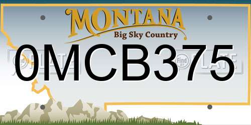0MCB375 Montana License Plate