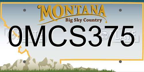 0MCS375 Montana License Plate