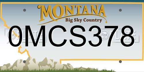 0MCS378 Montana License Plate