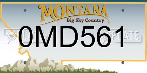 0MD561 Montana License Plate