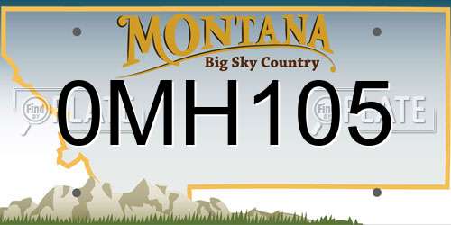 0MH105 Montana License Plate