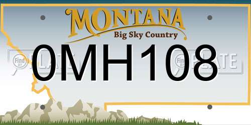 0MH108 Montana License Plate