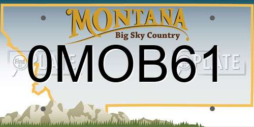 0MOB61 Montana License Plate