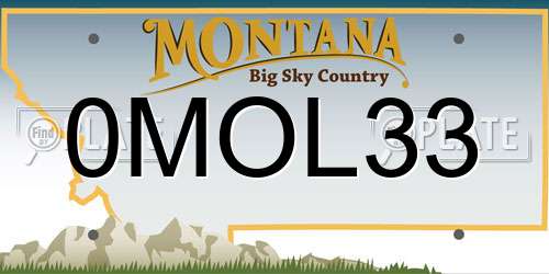 0MOL33 Montana License Plate