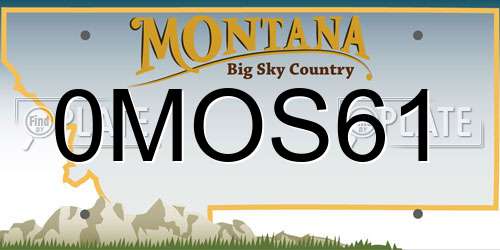 0MOS61 Montana License Plate