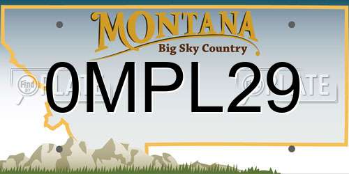 0MPL29 Montana License Plate