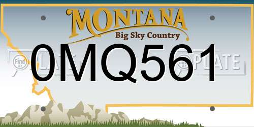 0MQ561 Montana License Plate