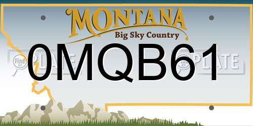 0MQB61 Montana License Plate