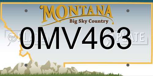 0MV463 Montana License Plate