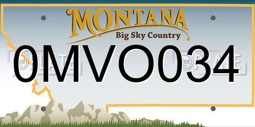 0MVO034 Montana License Plate