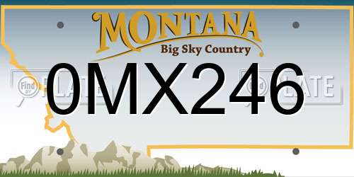 0MX246 Montana License Plate