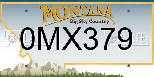 0MX379 Montana License Plate