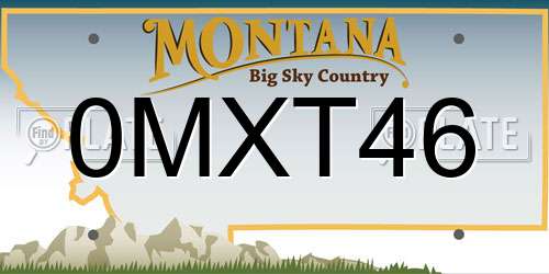 0MXT46 Montana License Plate