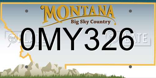0MY326 Montana License Plate