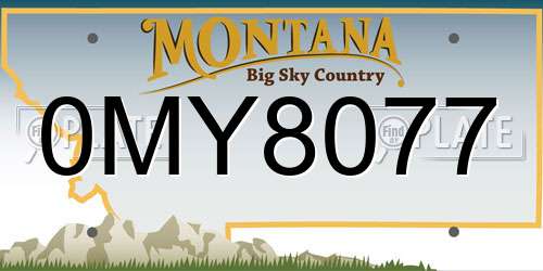 0MY8077 Montana License Plate