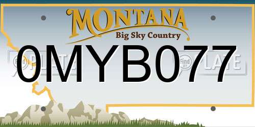 0MYB077 Montana License Plate