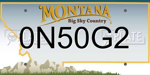 0N50G2 Montana License Plate