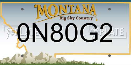 0N80G2 Montana License Plate