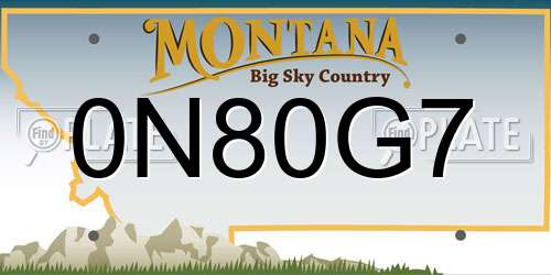 0N80G7 Montana License Plate
