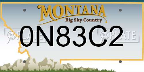 0N83C2 Montana License Plate