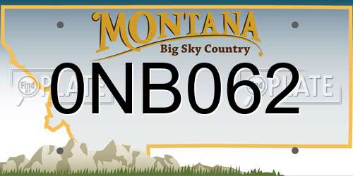 0NB062 Montana License Plate