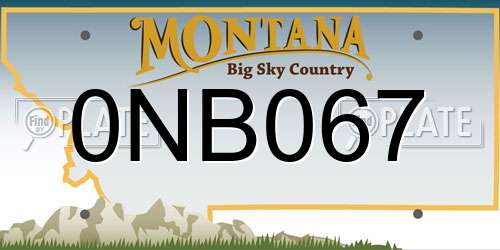 0NB067 Montana License Plate