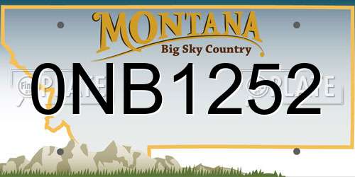 0NB1252 Montana License Plate