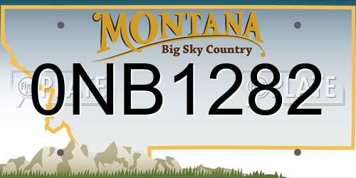0NB1282 Montana License Plate