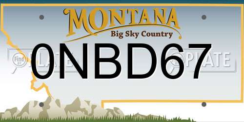 0NBD67 Montana License Plate