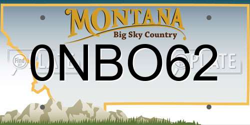 0NBO62 Montana License Plate
