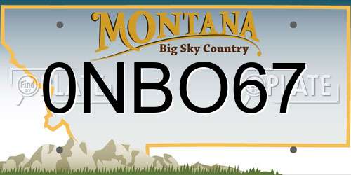 0NBO67 Montana License Plate
