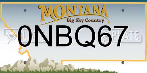 0NBQ67 Montana License Plate