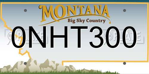 0NHT300 Montana License Plate