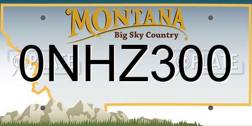 0NHZ300 Montana License Plate