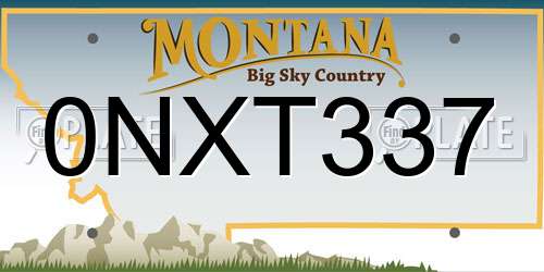 0NXT337 Montana License Plate