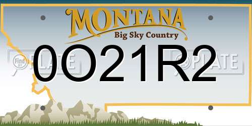 0O21R2 Montana License Plate