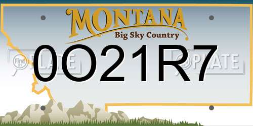 0O21R7 Montana License Plate
