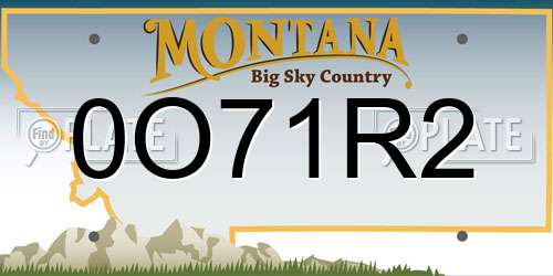 0O71R2 Montana License Plate
