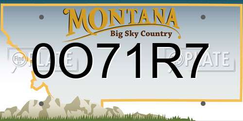0O71R7 Montana License Plate