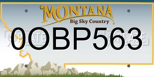 0OBP563 Montana License Plate