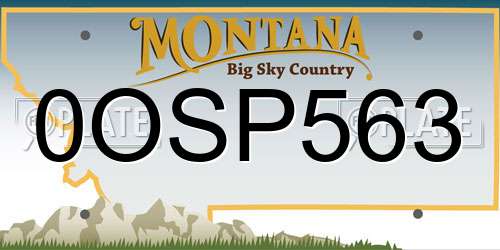 0OSP563 Montana License Plate
