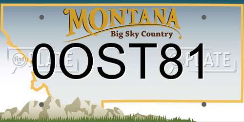 0OST81 Montana License Plate