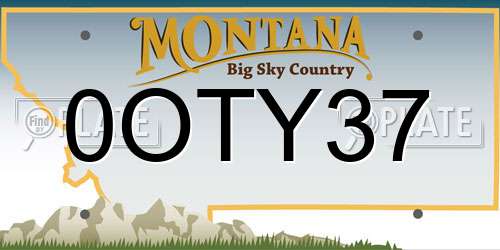 0OTY37 Montana License Plate