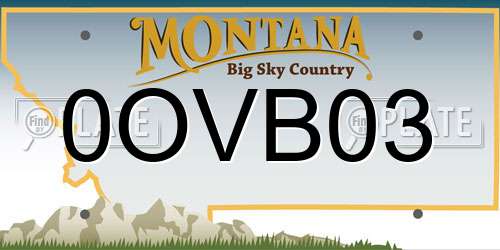 0OVB03 Montana License Plate