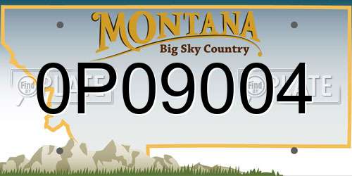 0P09004 Montana License Plate