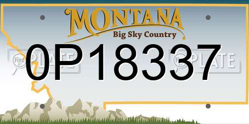 0P18337 Montana License Plate