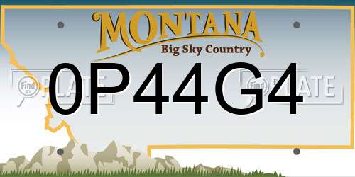 0P44G4 Montana License Plate