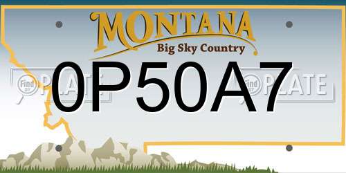 0P50A7 Montana License Plate