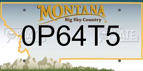 0P64T5 Montana License Plate